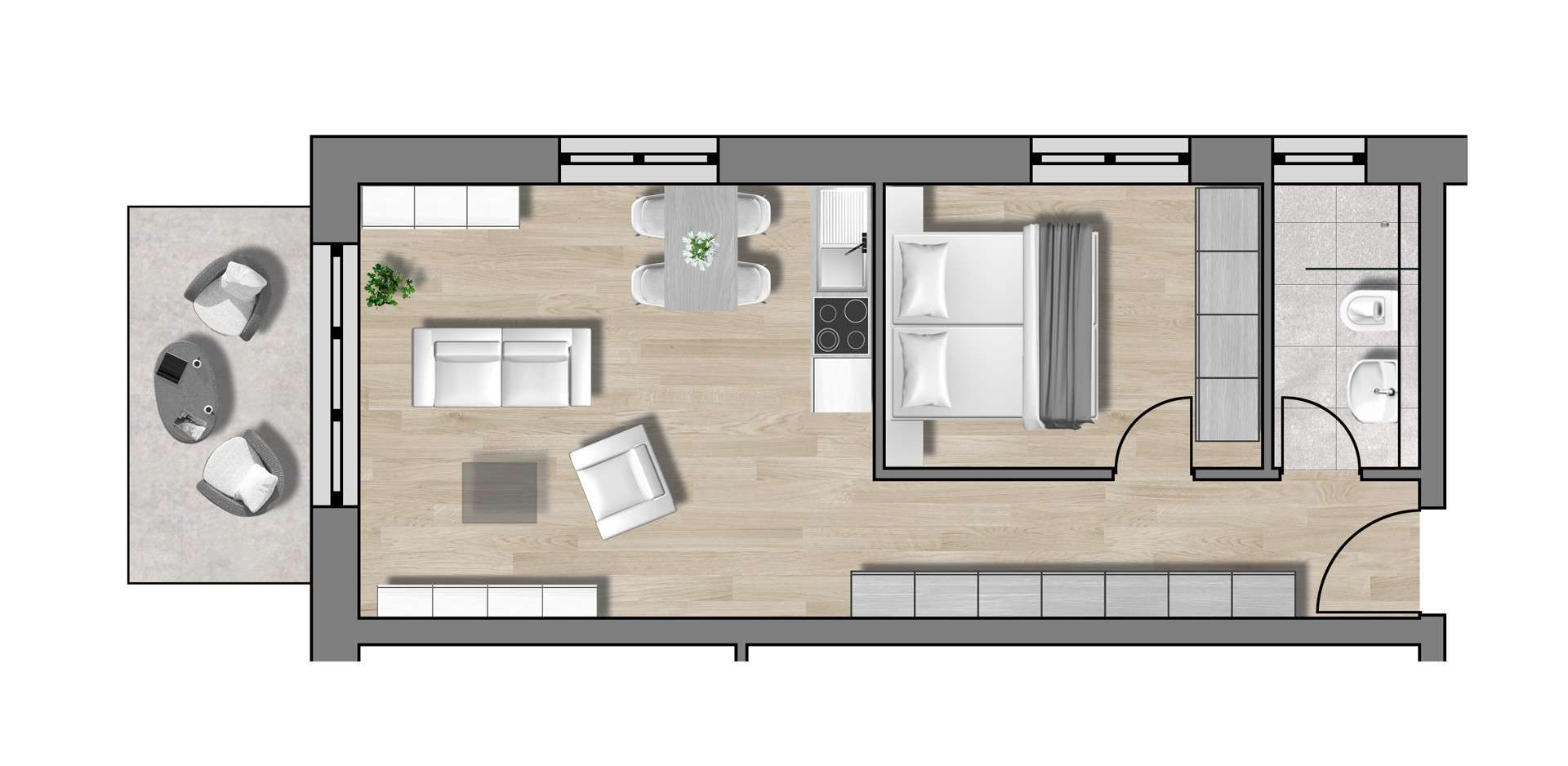 Thumbnail-Wohnung zum Kaufen in Traunstein 288.500,00 € 45.79 m²