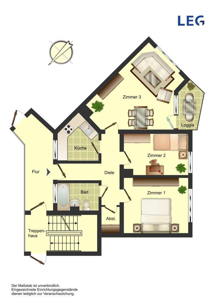 Thumbnail-Wohnung zum Mieten in Unna 519,00 € 68.91 m²