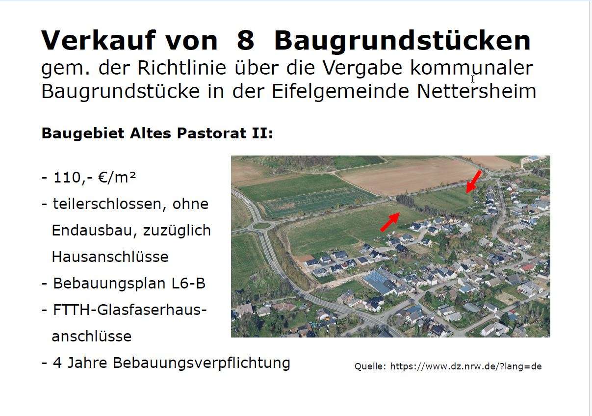 Thumbnail-Grundstück zu verkaufen in Nettersheim-Zingsheim 126.940,00 € 1154 m²