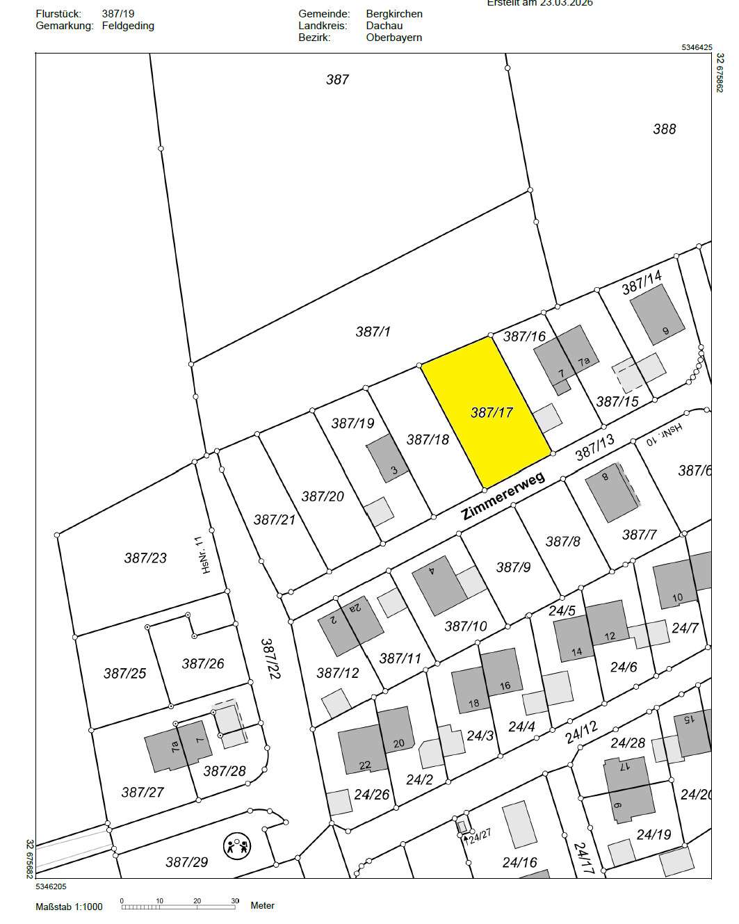 Thumbnail-Grundstück zu verkaufen in Bergkirchen Feldgeding 899.000,00 € 754 m²