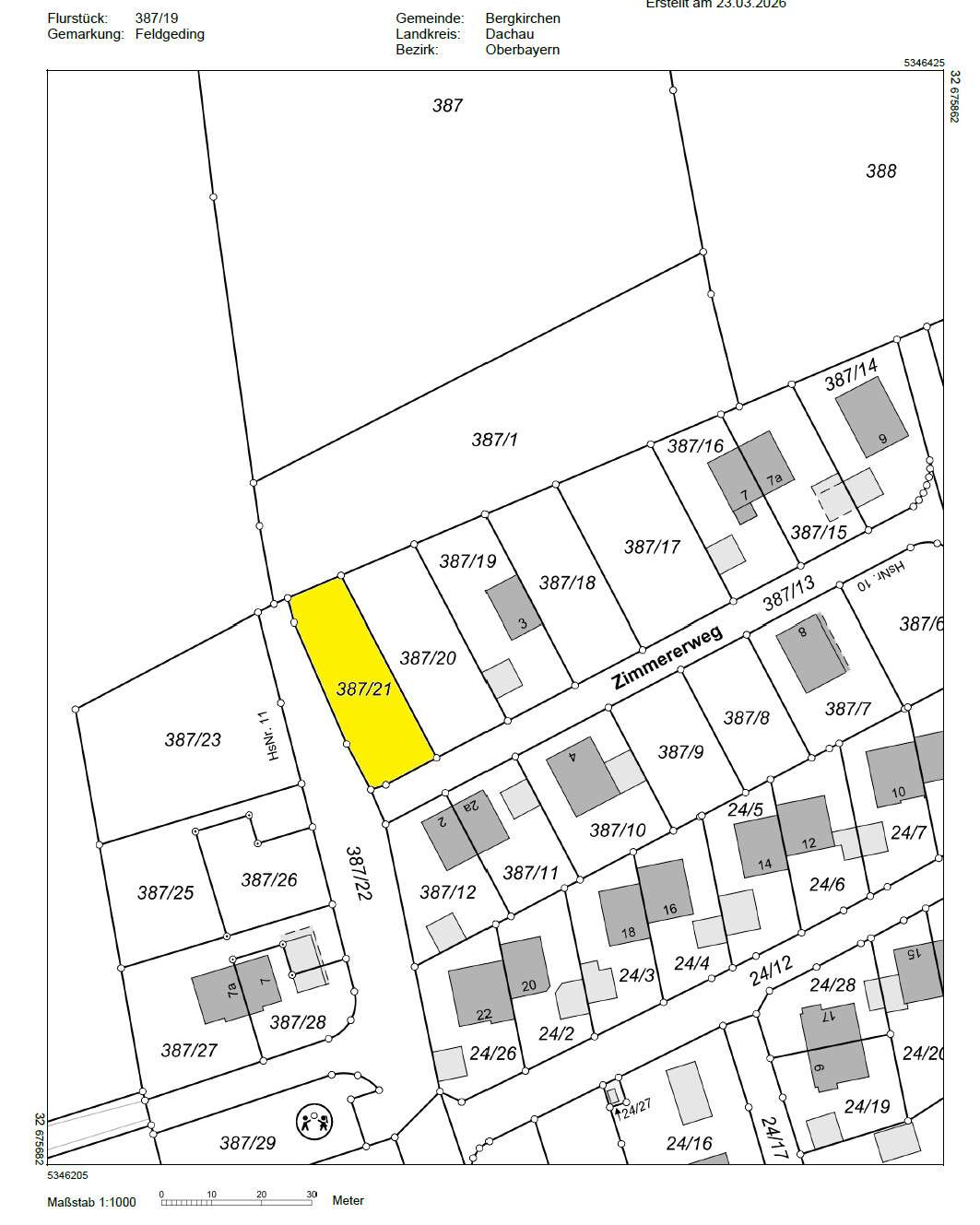 Thumbnail-Grundstück zu verkaufen in Bergkirchen Feldgeding 689.000,00 € 577 m²
