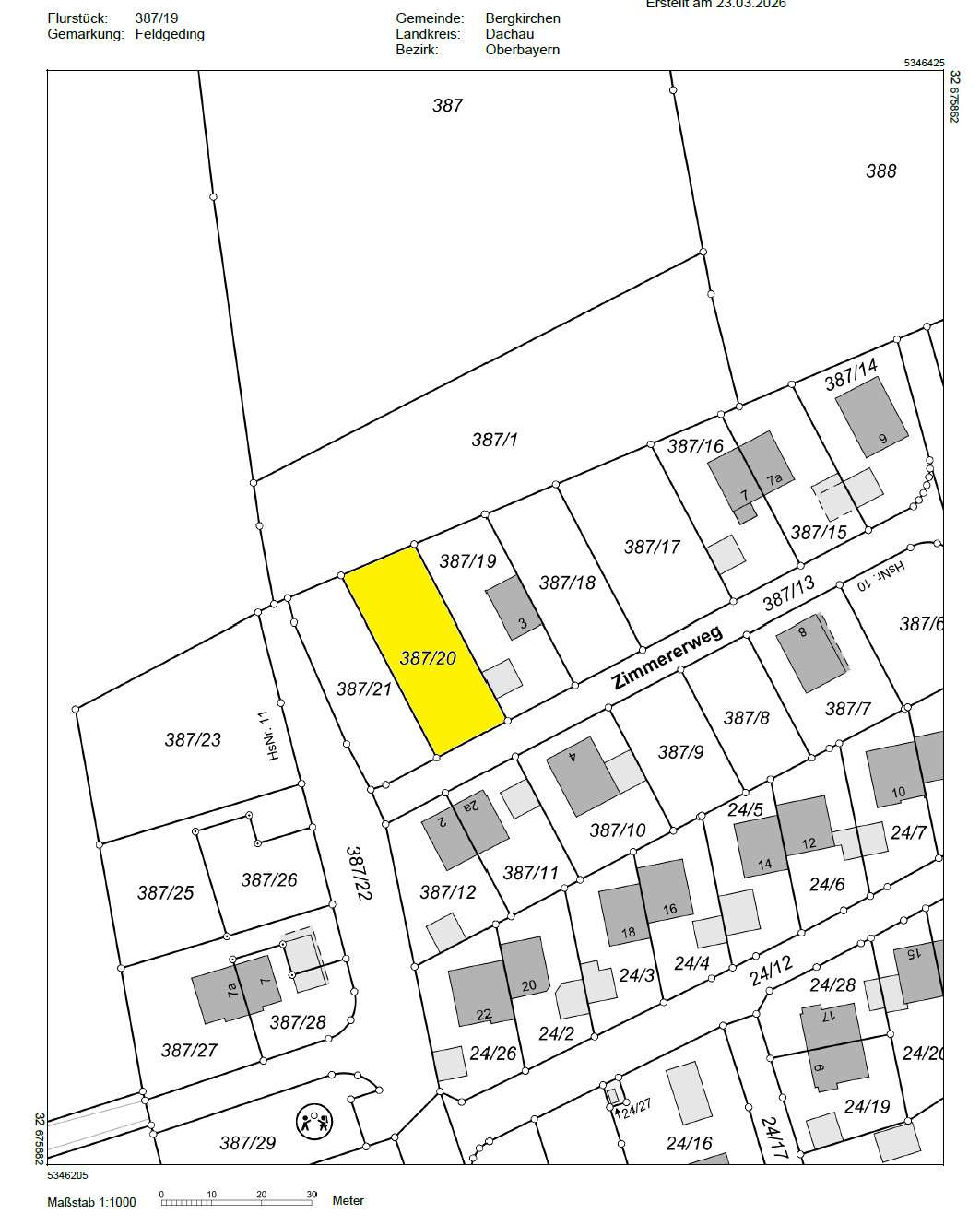 Thumbnail-Grundstück zu verkaufen in Bergkirchen Feldgeding 759.000,00 € 647 m²