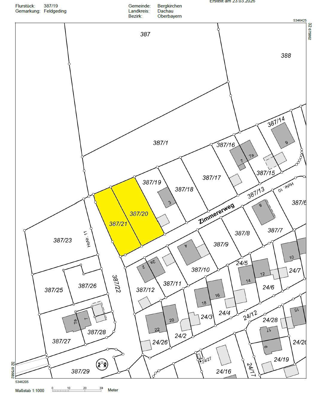 Thumbnail-Grundstück zu verkaufen in Bergkirchen Feldgeding 1.448.000,00 € 1224 m²