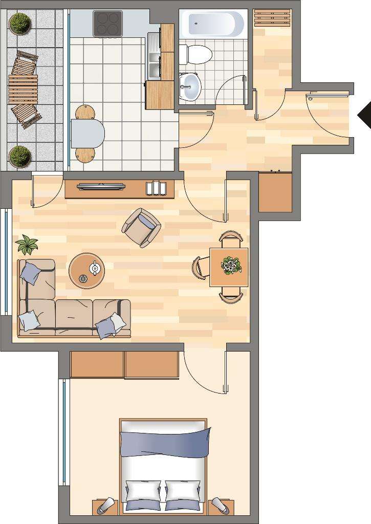 Thumbnail-Wohnung zum Mieten in Dortmund 325,68 € 61.48 m²