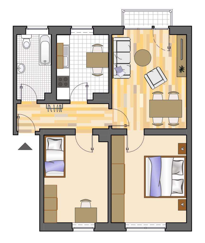 Thumbnail-Wohnung zum Mieten in Marl 489,00 € 60.51 m²