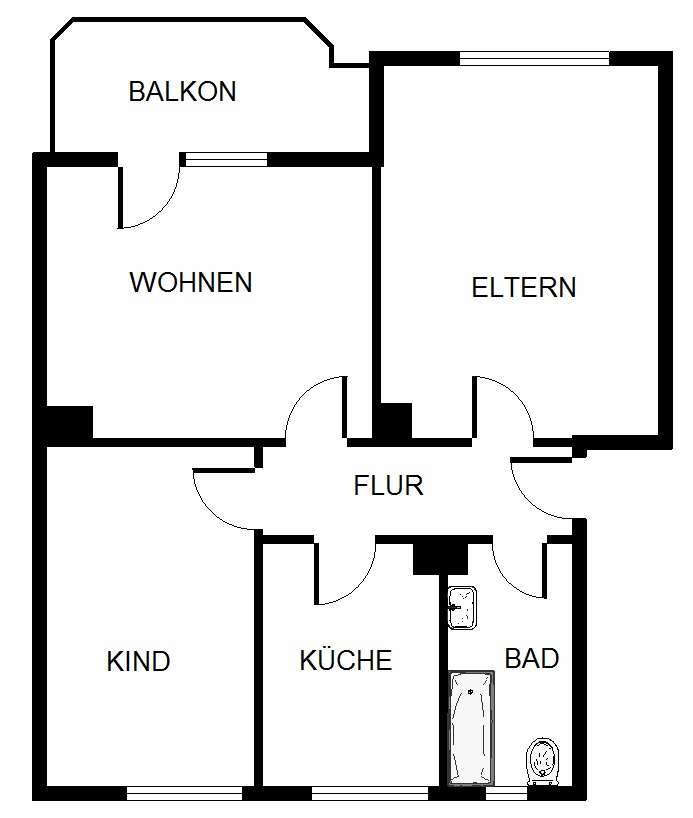 Thumbnail-Wohnung zum Mieten in Gelsenkirchen 459,00 € 56.85 m²