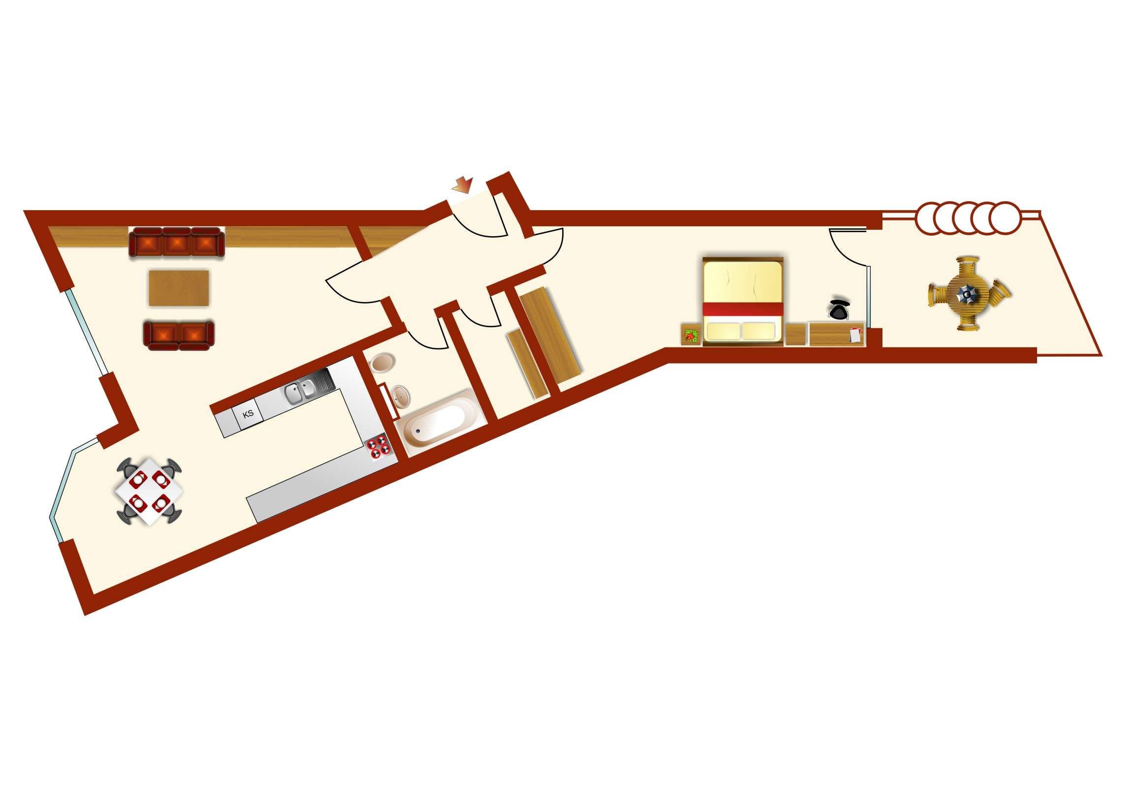Thumbnail-Wohnung zum Mieten in Karlsruhe 850,00 € 72.22 m²
