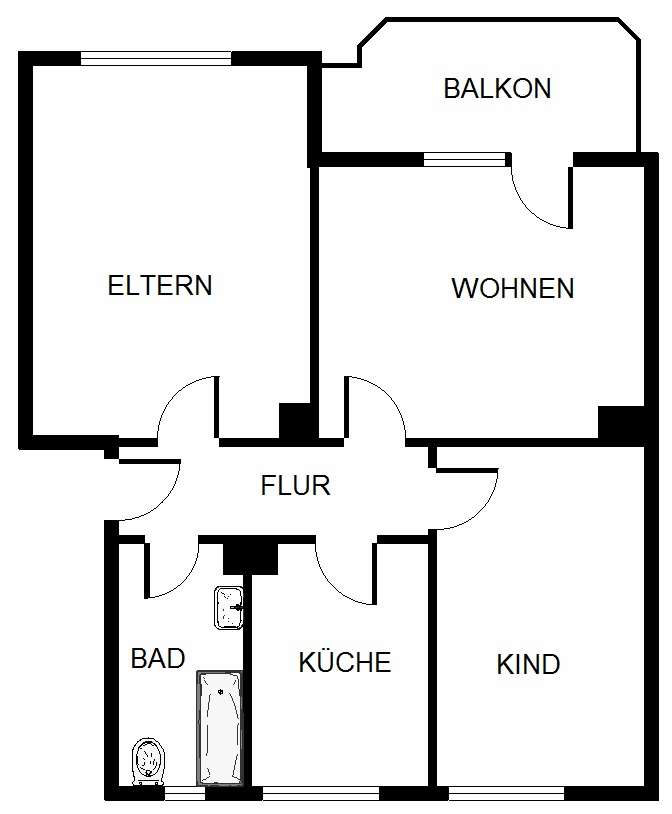 Thumbnail-Wohnung zum Mieten in Gelsenkirchen 459,00 € 56.61 m²