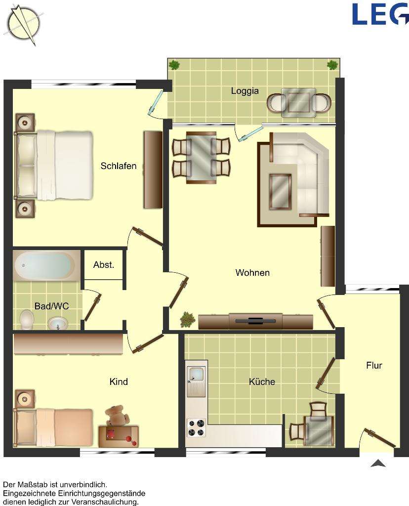Thumbnail-Wohnung zum Mieten in Osnabrück 649,00 € 72.18 m²