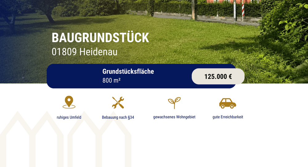Thumbnail-Grundstück zu verkaufen in Heidenau 125.000,00 € 800 m²
