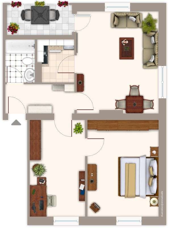 Thumbnail-Wohnung zum Mieten in Mönchengladbach 519,00 € 51.78 m²