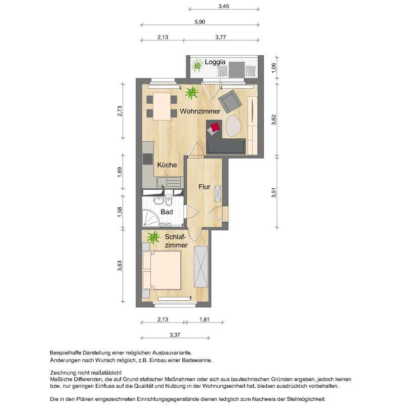 Thumbnail-Wohnung zum Mieten in Zwickau 330,00 € 50 m²