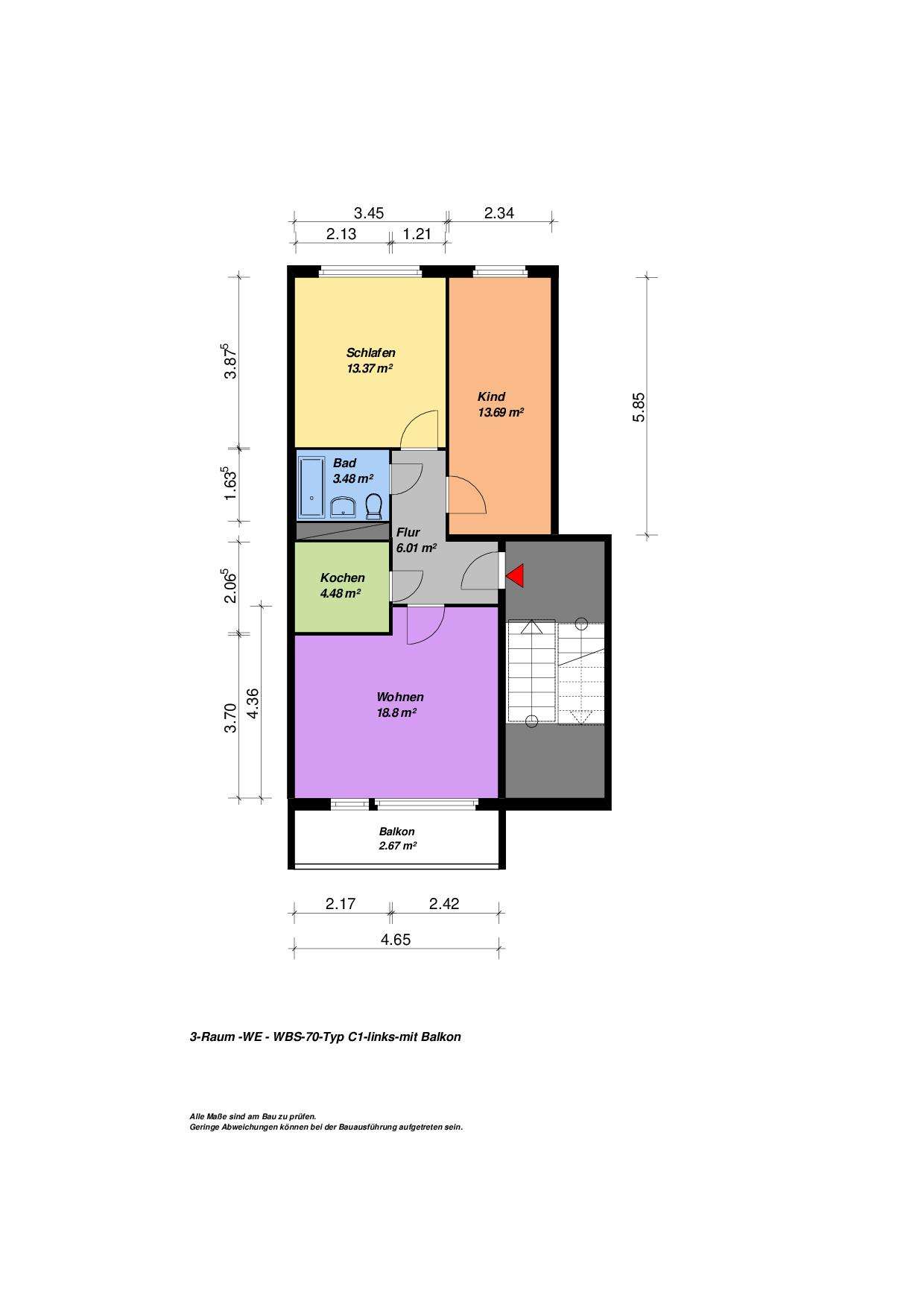 Thumbnail-Wohnung zum Mieten in Neubrandenburg 343,00 € 62.93 m²
