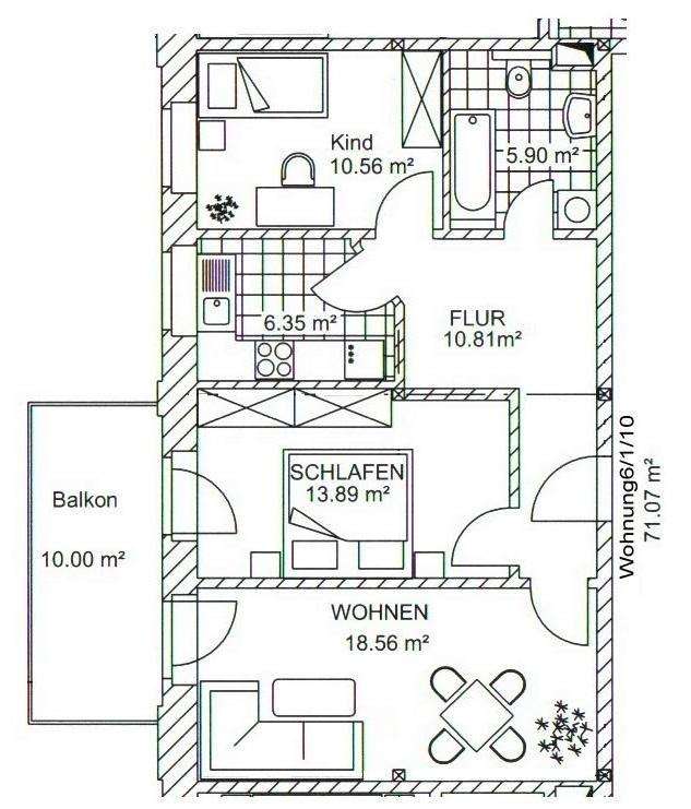 Thumbnail-Wohnung zum Mieten in Leipzig 639,00 € 71 m²