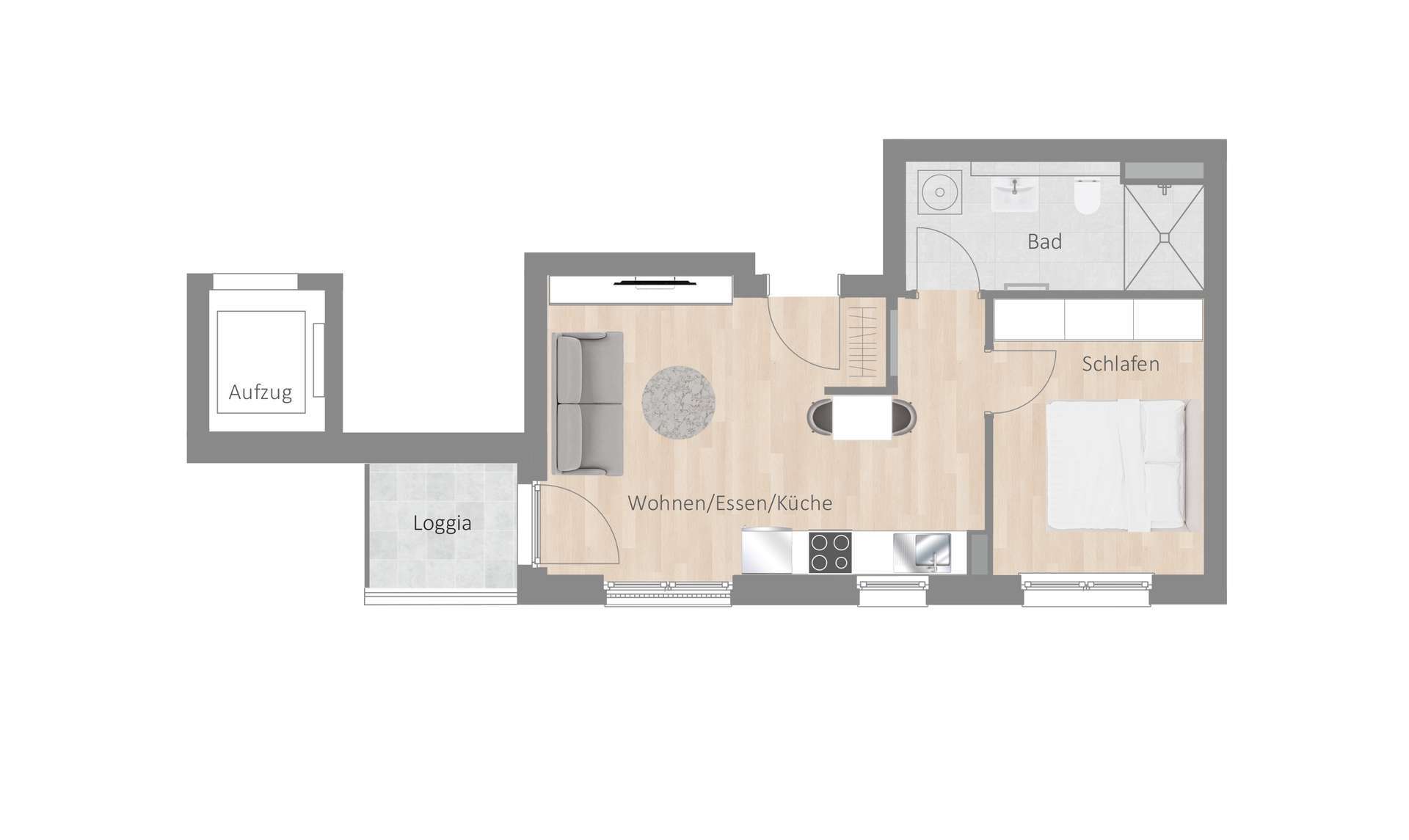 Thumbnail-Wohnung zum Kaufen in Stuttgart 349.800,00 € 42.42 m²