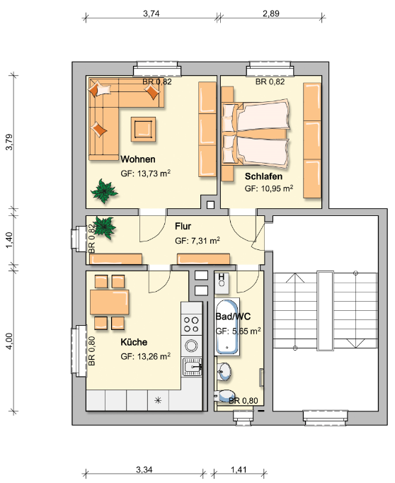 Thumbnail-Wohnung zum Mieten in Werdau 300,00 € 50 m²