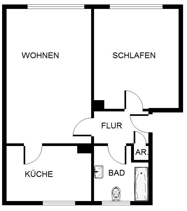 Thumbnail-Wohnung zum Mieten in Gelsenkirchen 389,00 € 50.22 m²