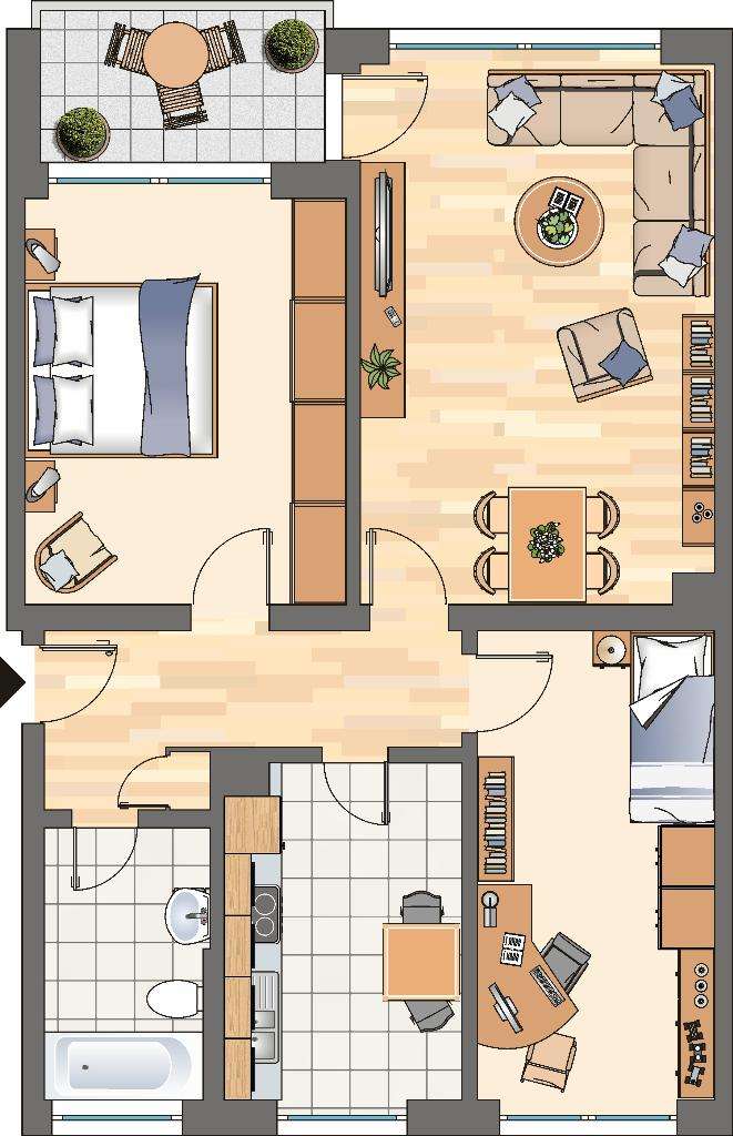 Thumbnail-Wohnung zum Mieten in Castrop-Rauxel 549,00 € 70.46 m²