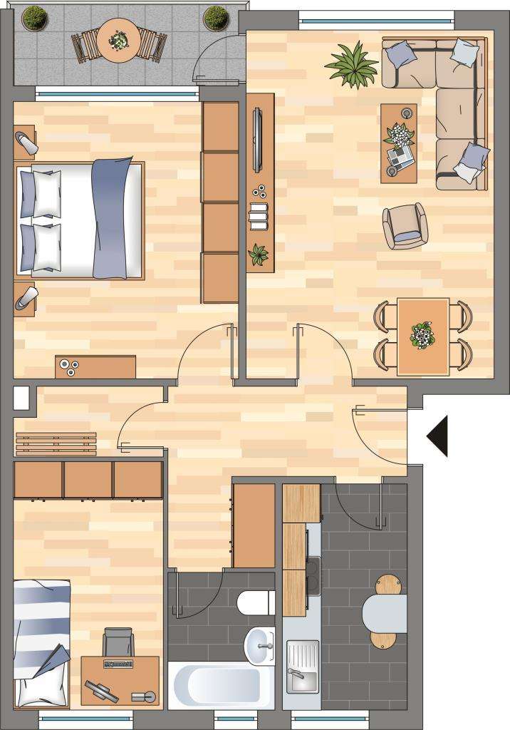 Thumbnail-Wohnung zum Mieten in Kiel 639,00 € 65.61 m²