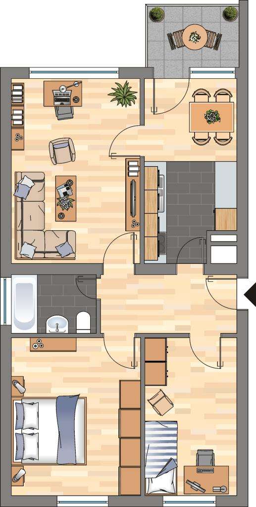 Thumbnail-Wohnung zum Mieten in Bergkamen 429,00 € 54.4 m²