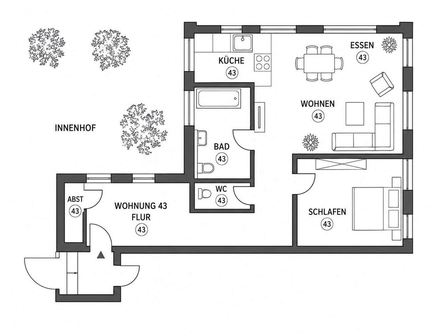 Thumbnail-Wohnung zum Mieten in Albstadt-Tailfingen 695,00 € 83.84 m²