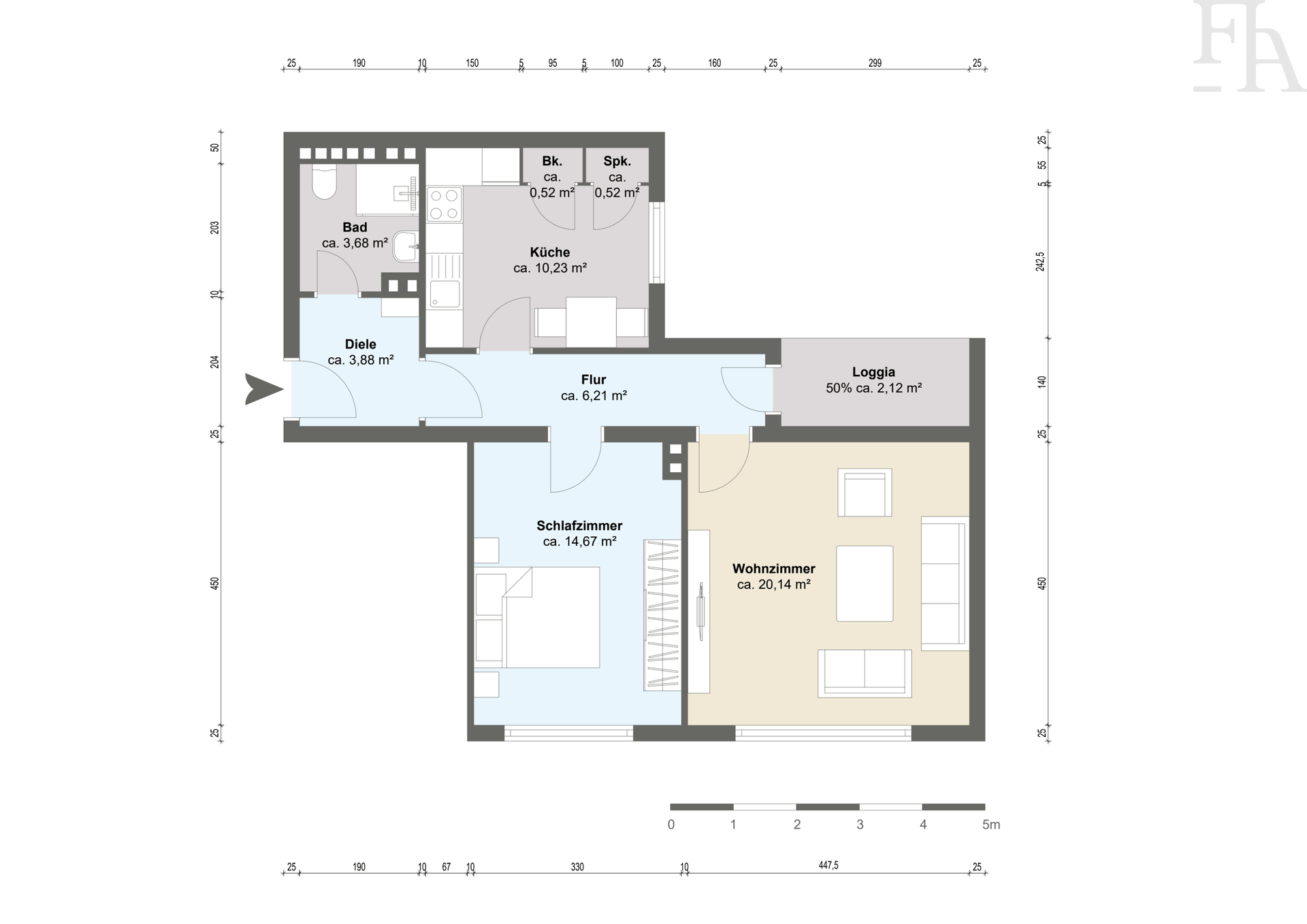 Thumbnail-Wohnung zum Kaufen in Düsseldorf 310.000,00 € 64 m²