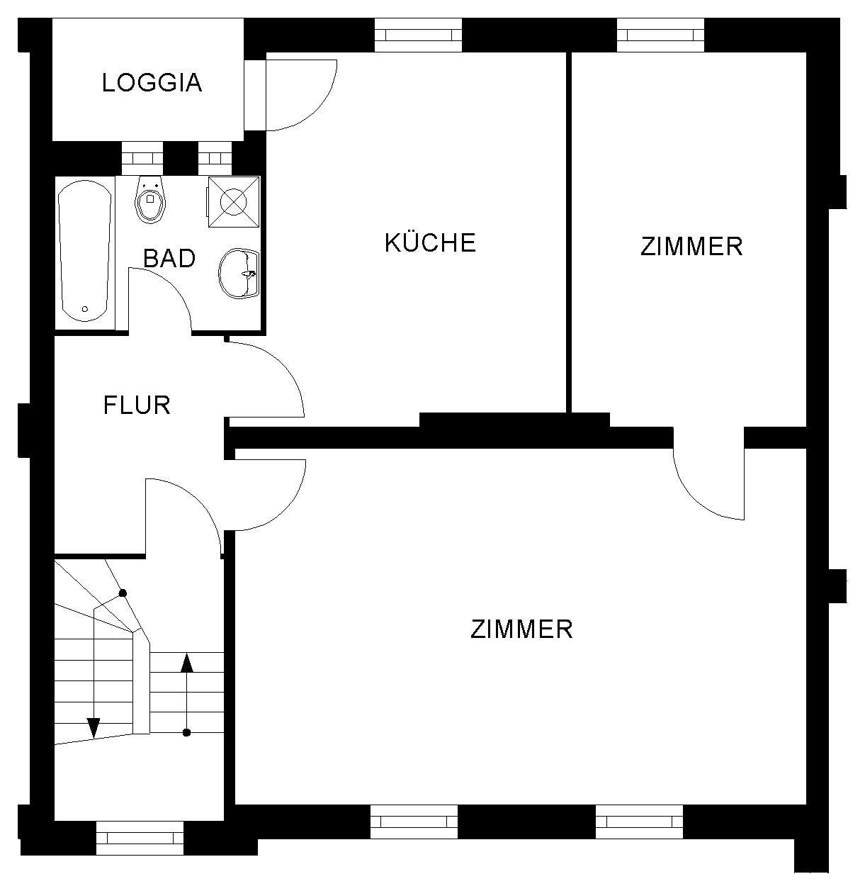 Thumbnail-Wohnung zum Mieten in Duisburg 500,00 € 83.19 m²