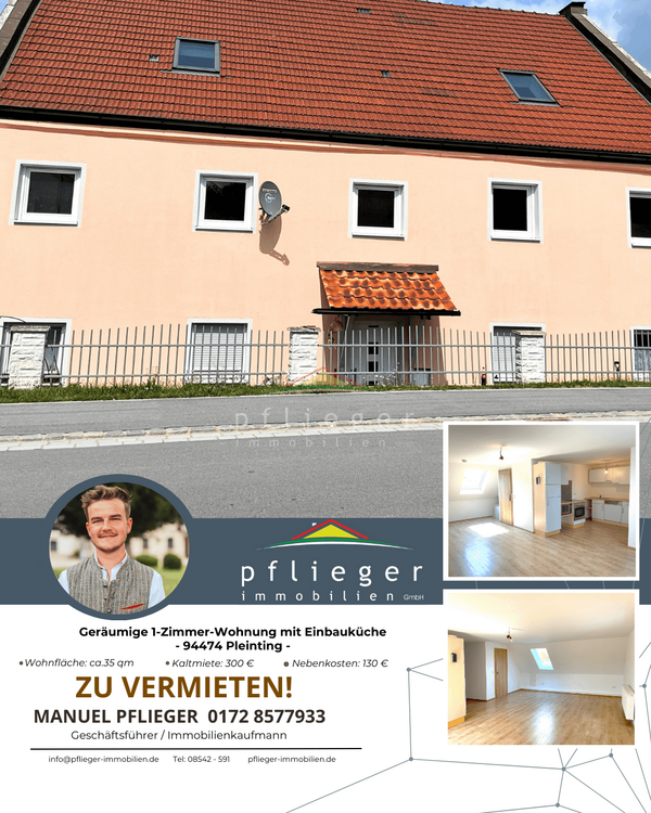 Thumbnail-Wohnung zum Mieten in Pleinting 300,00 € 35 m²