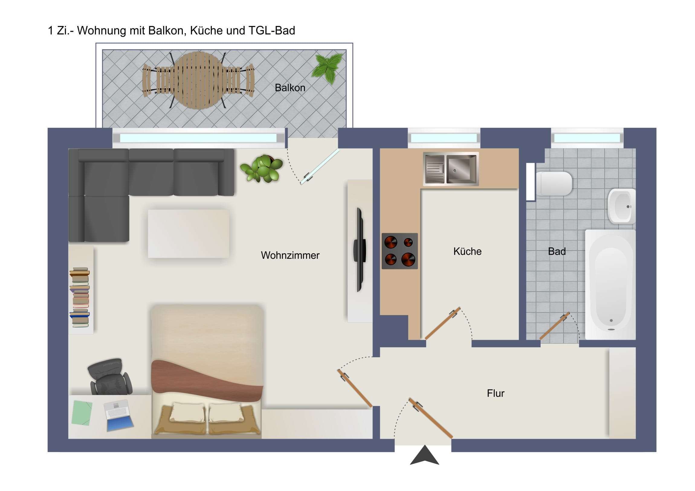 Thumbnail-Wohnung zum Kaufen in Frankfurt 229.000,00 € 43.82 m²