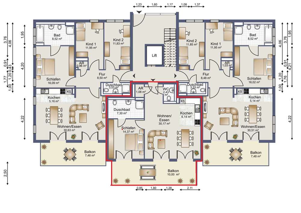 Thumbnail-Wohnung zum Mieten in Bochum 975,00 € 71.45 m²