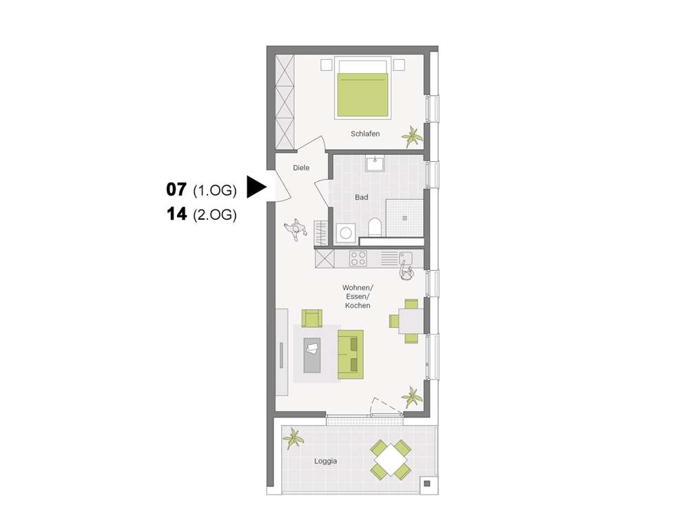 Thumbnail-Wohnung zum Kaufen in Aldingen 288.900,00 € 56.7 m²