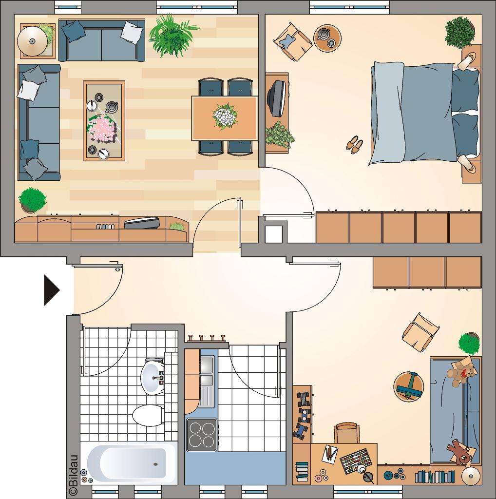 Thumbnail-Wohnung zum Mieten in Recklinghausen 242,64 € 55.68 m²