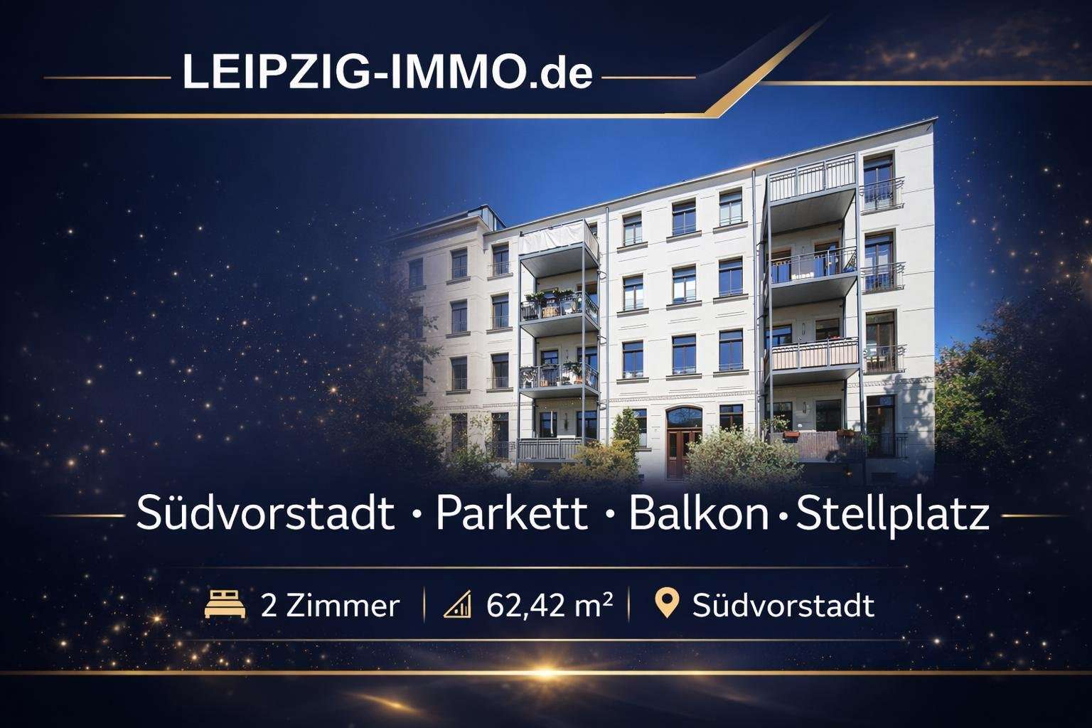 Thumbnail-Wohnung zum Mieten in Leipzig-Südvorstadt 800,00 € 62.42 m²