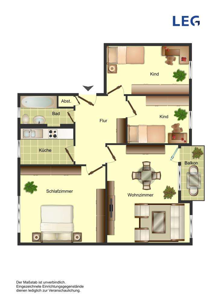 Thumbnail-Wohnung zum Mieten in Unna 519,00 € 70 m²