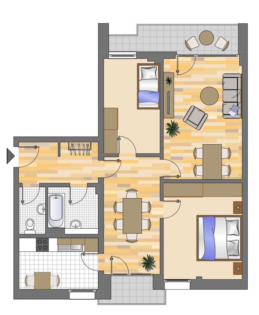 Thumbnail-Wohnung zum Mieten in Düsseldorf 992,00 € 81.01 m²