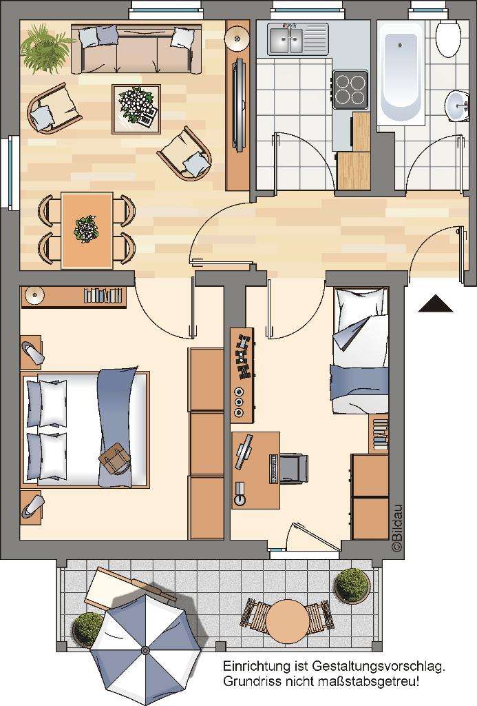 Thumbnail-Wohnung zum Mieten in Marl 412,00 € 52.94 m²