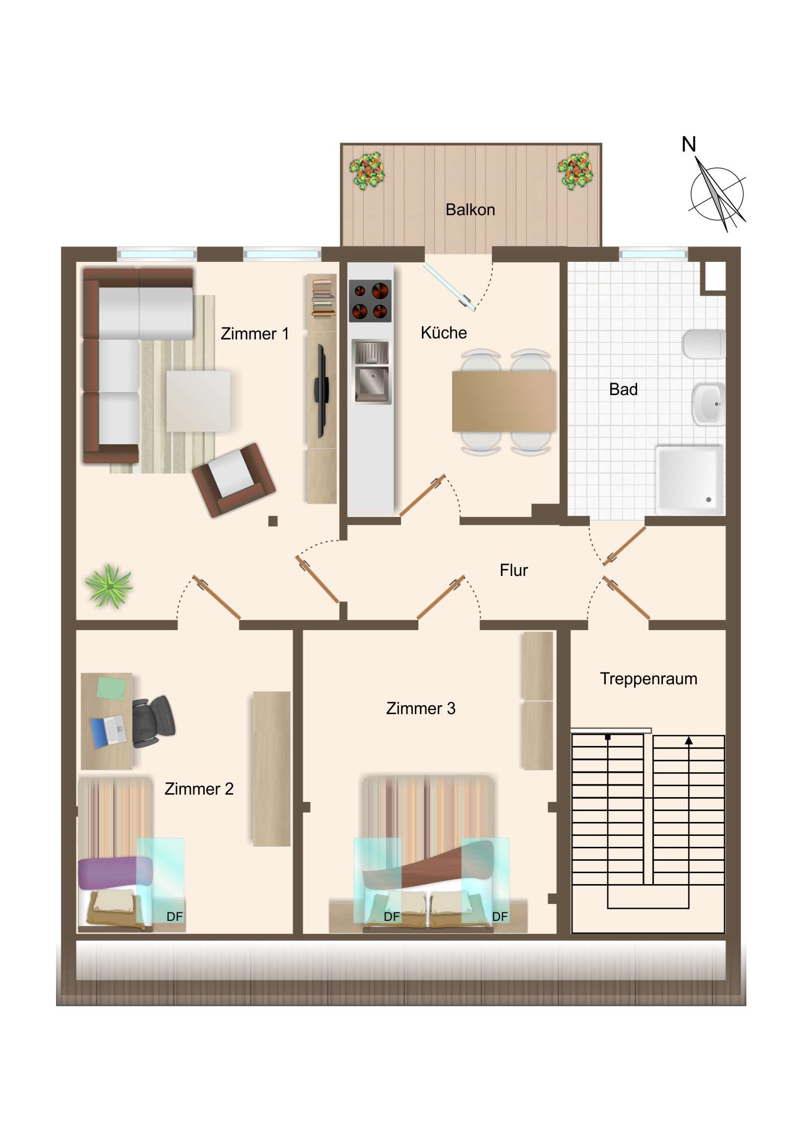 Thumbnail-Wohnung zum Kaufen in Rostock 342.000,00 € 77.6 m²