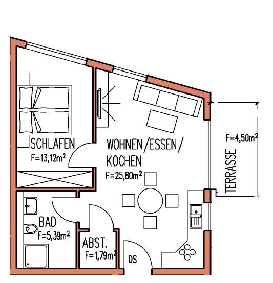 Thumbnail-Wohnung zum Mieten in Dettingen 865,00 € 49 m²