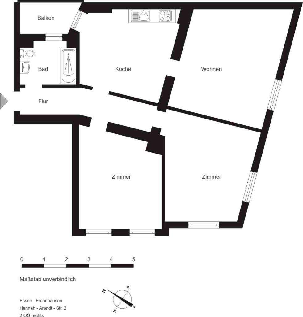 Thumbnail-Wohnung zum Mieten in Essen 649,00 € 77.76 m²