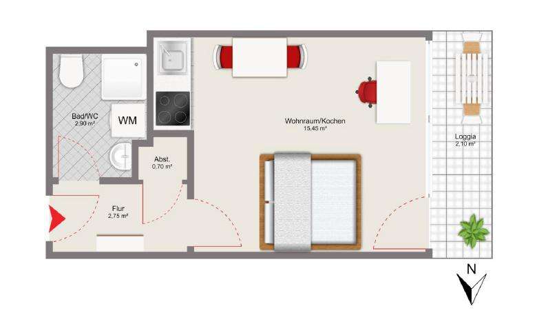 Thumbnail-Wohnung zum Mieten in München 1.250,00 € 25 m²