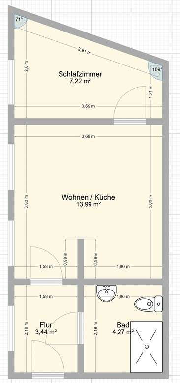 Thumbnail-Wohnung zum Mieten in Magdeburg 227,50 € 26.94 m²