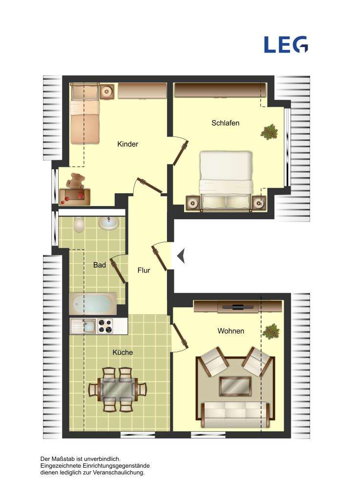Thumbnail-Wohnung zum Mieten in Herford 487,00 € 59 m²