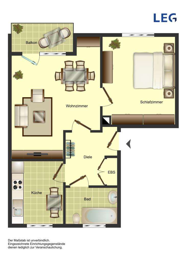 Thumbnail-Wohnung zum Mieten in Unna 379,00 € 50.54 m²