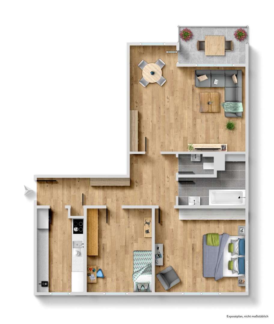 Thumbnail-Wohnung zum Mieten in Königsbrunn 1.300,00 € 82 m²