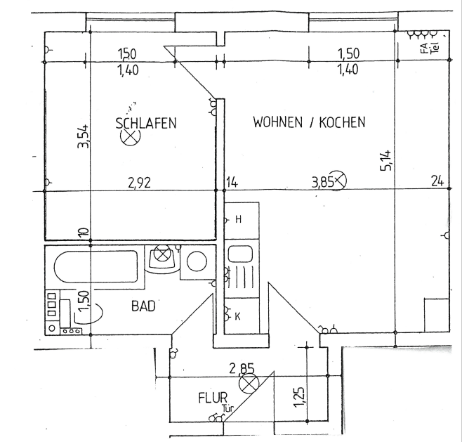 Thumbnail-Wohnung zum Mieten in Dresden 350,00 € 37.7 m²
