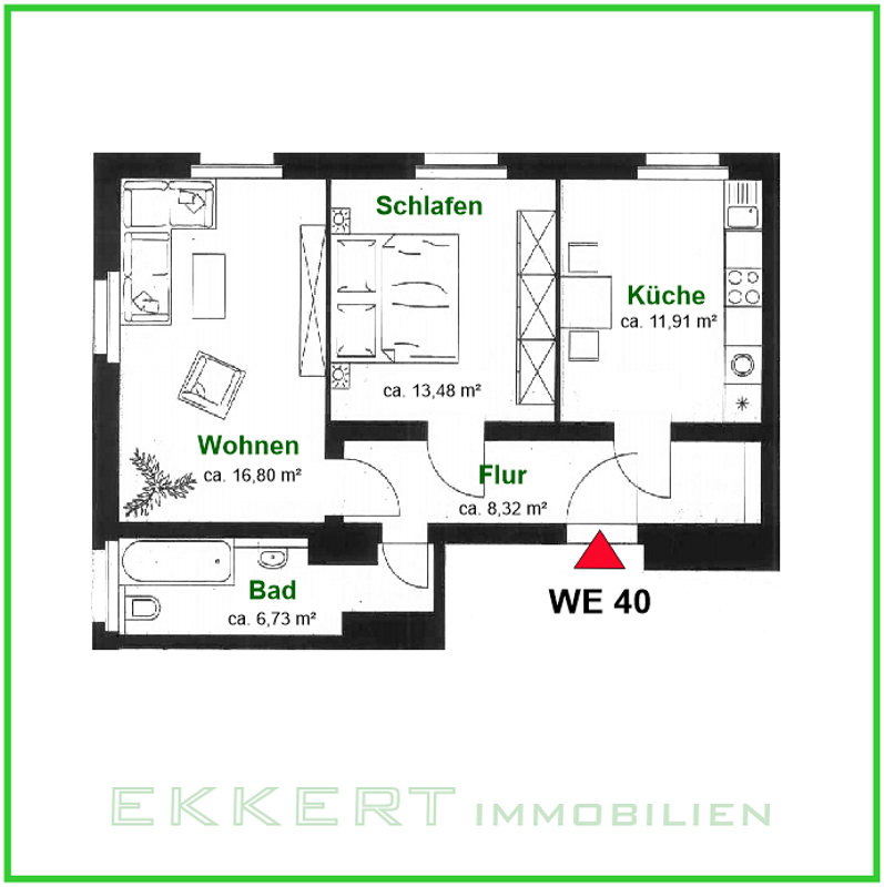 Thumbnail-Wohnung zum Mieten in Chemnitz 272,00 € 62 m²