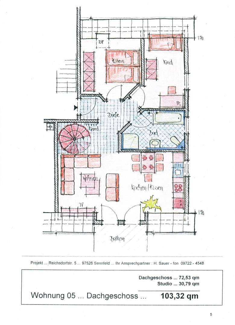 Thumbnail-Wohnung zum Mieten in Sennfeld 1.220,00 € 103 m²
