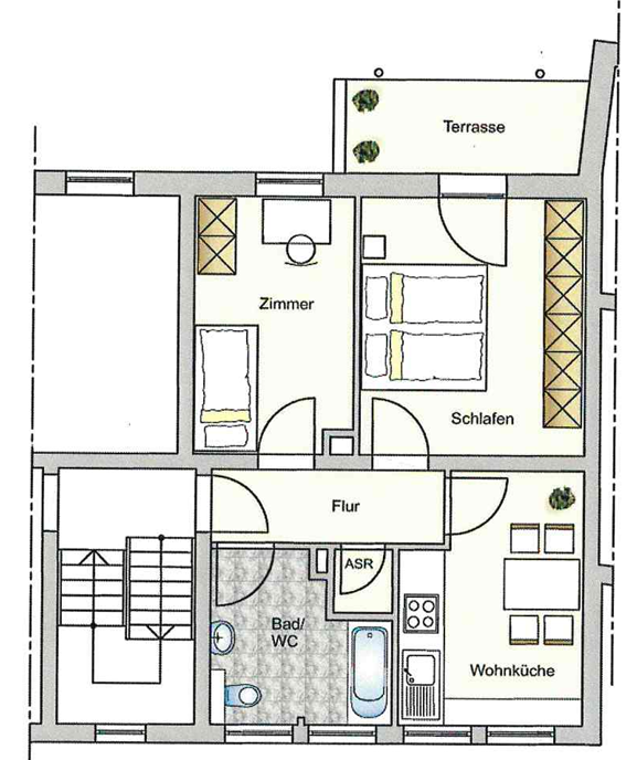 Thumbnail-Wohnung zum Mieten in Sankt Georgen im Schwarzwald 450,00 € 52 m²
