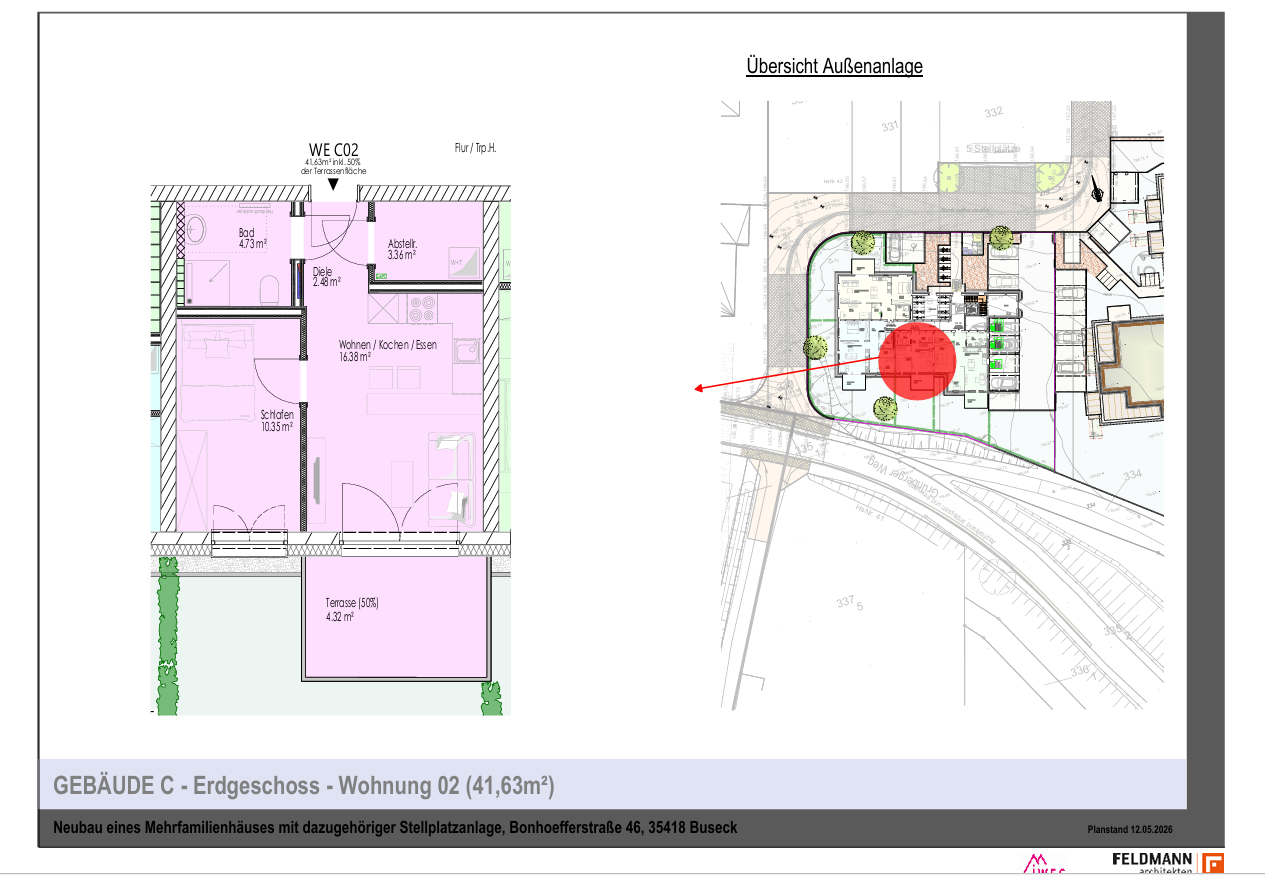 Thumbnail-Wohnung zum Mieten in Buseck 610,00 € 41.63 m²