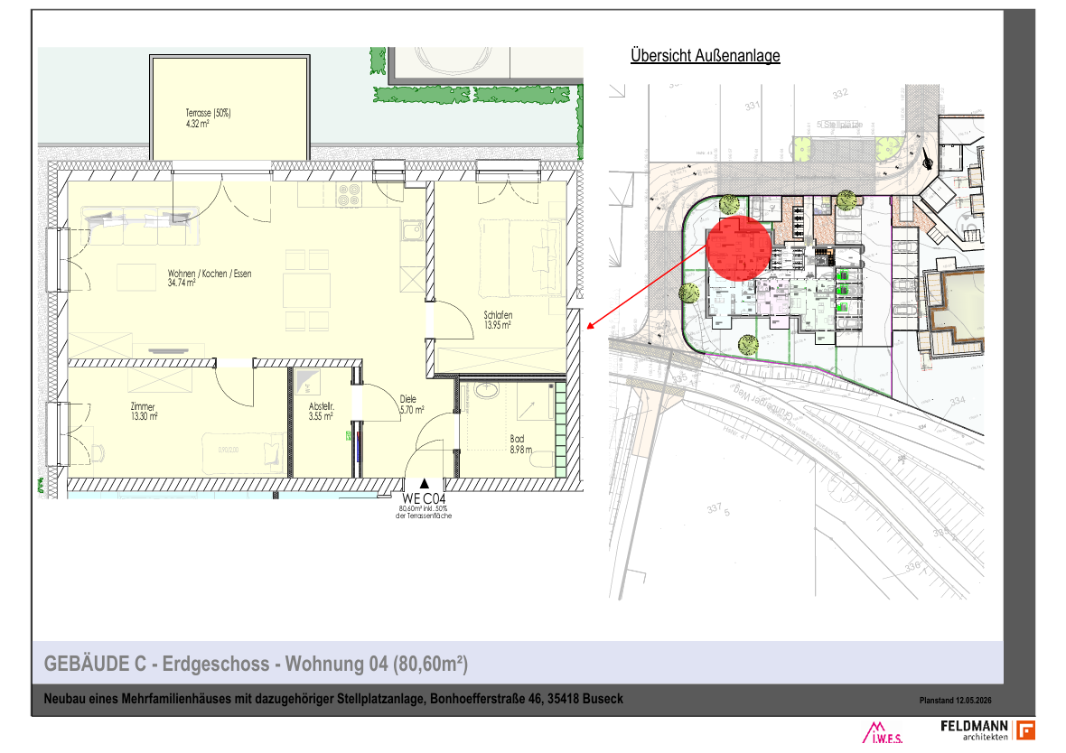 Thumbnail-Wohnung zum Mieten in Buseck 990,00 € 80.6 m²